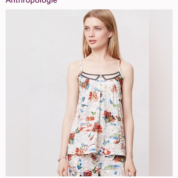 Anthropologie Whimsical Printed Cami – Feminine Coquette Style, XS - Picture 1 of 8